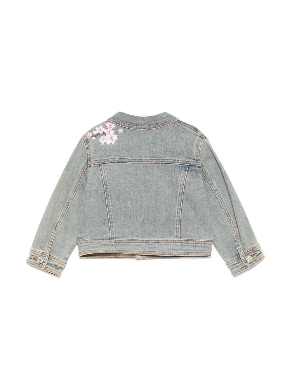 Monnalisa floral-embroidered jacket - Blue