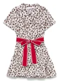 Monnalisa leopard-print dress - White