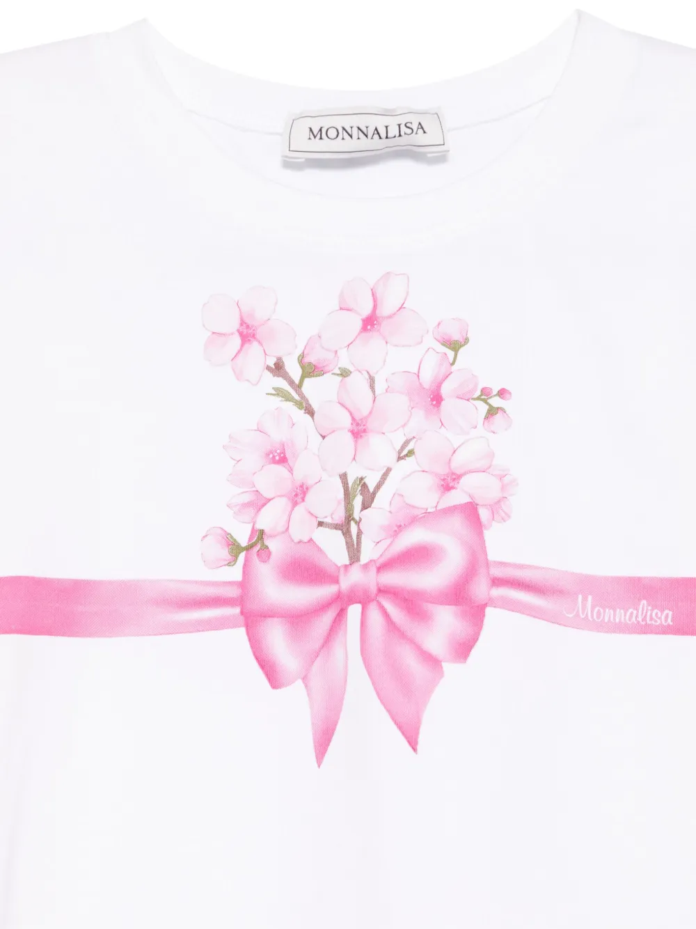 Monnalisa T-shirt met bloemenprint Wit
