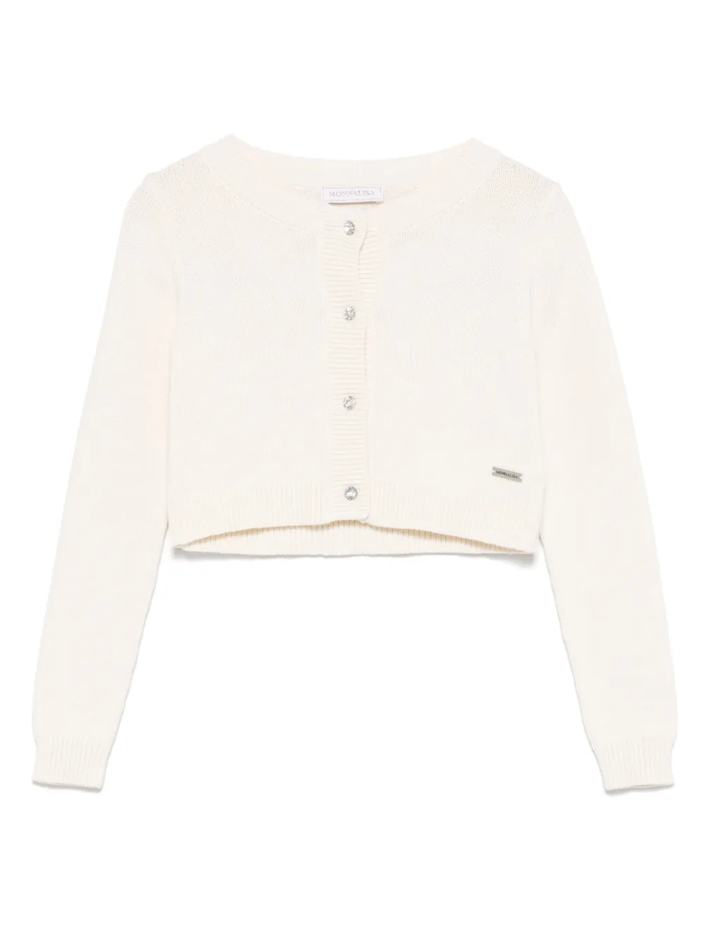 Monnalisa Ribgebreid vest Wit