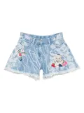 Monnalisa x Disney bleached-effect shorts - Blue