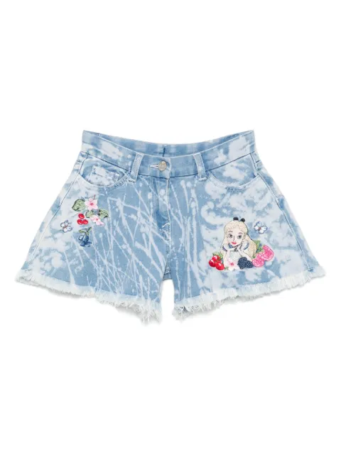 Monnalisa x Disney bleached-effect shorts