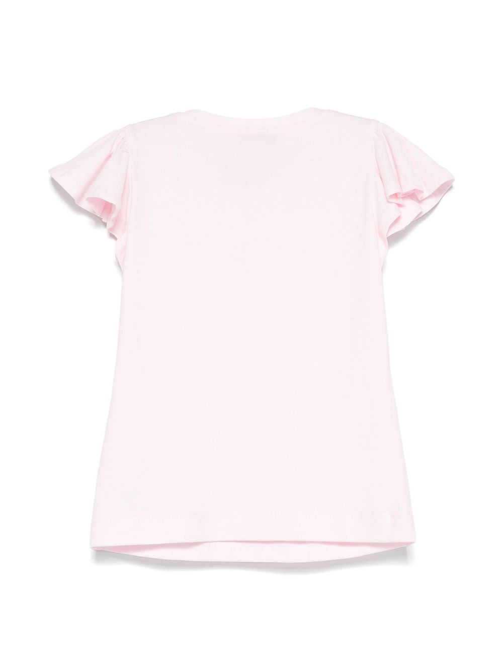 Monnalisa T-shirt met bloemenpatch - Roze