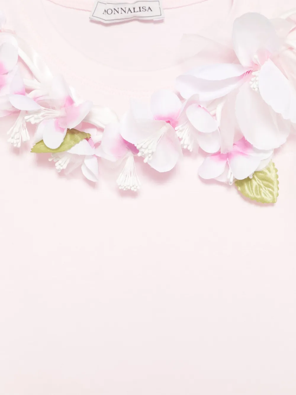 Monnalisa T-shirt met bloemenpatch Roze