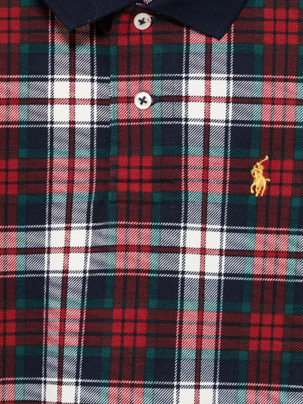 POLO RALPH LAUREN KIDS Geruit piqué poloshirt Rood