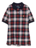 POLO RALPH LAUREN KIDS plaid-pattern piqué polo shirt - Red