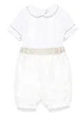 La Stupenderia monogram-jacquard romper - White