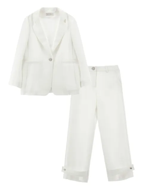 Monnalisa single-button cotton suit