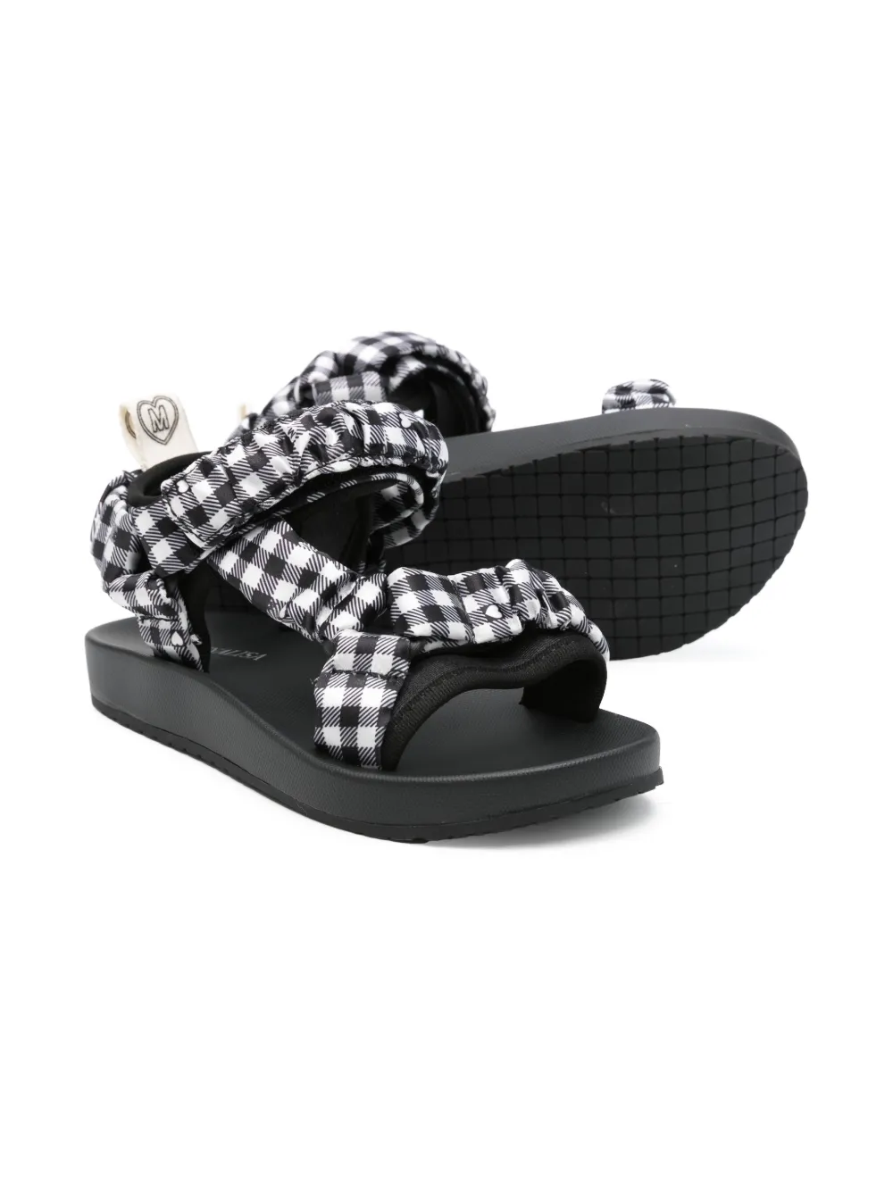 Monnalisa Sandalen met gingham ruit - Zwart