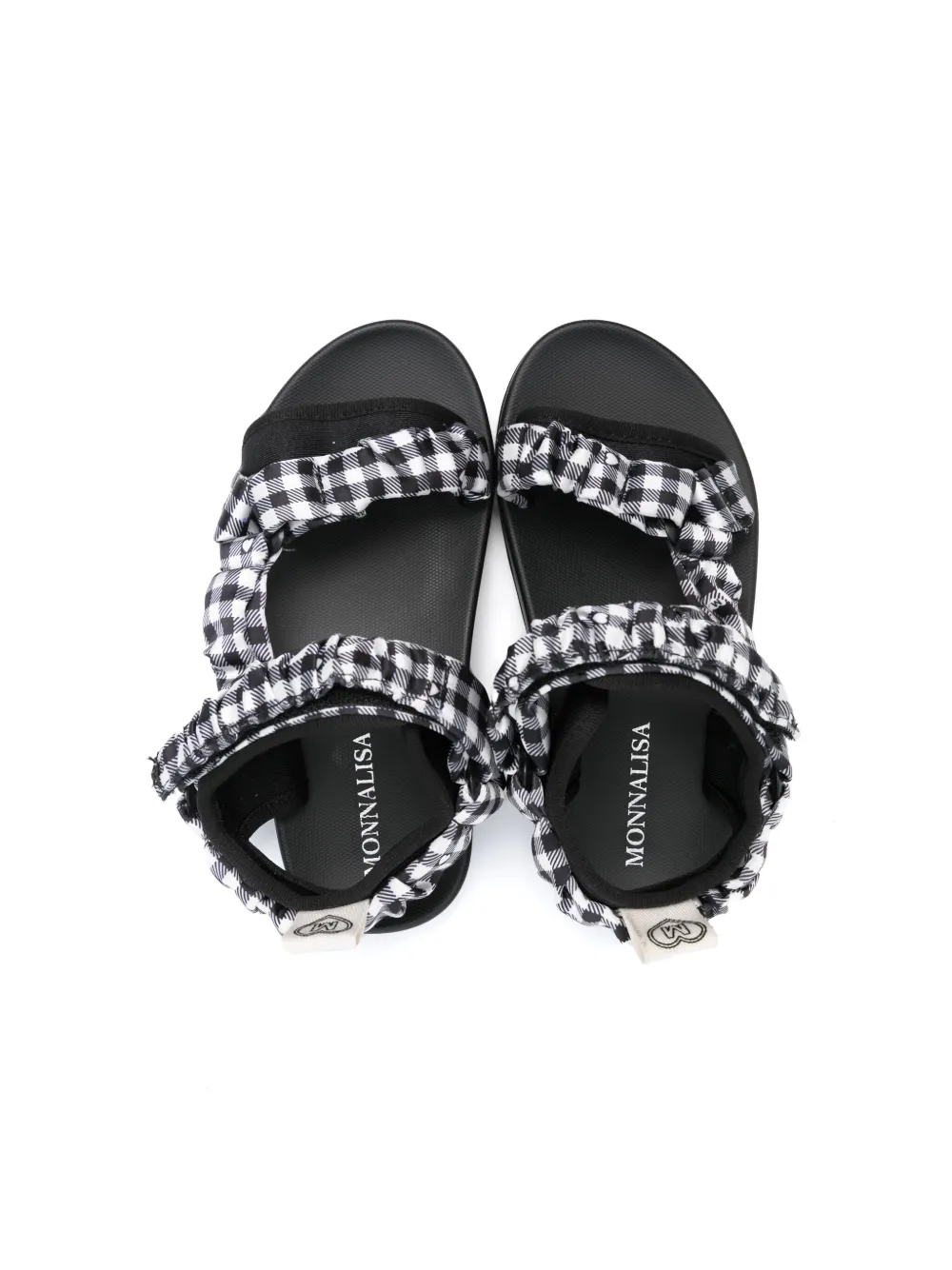 Monnalisa gingham-check sandals Black