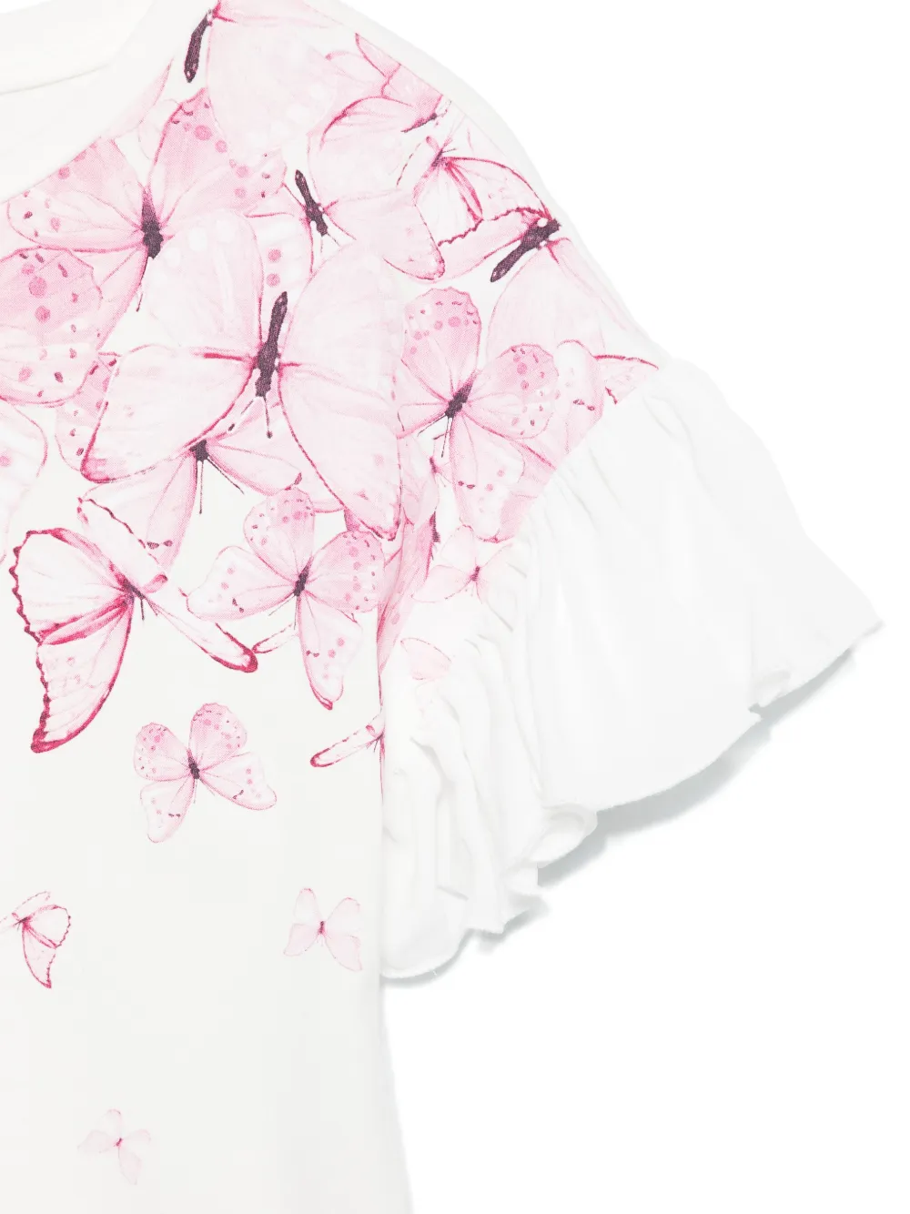 Monnalisa T-shirt met vlinderprint Wit