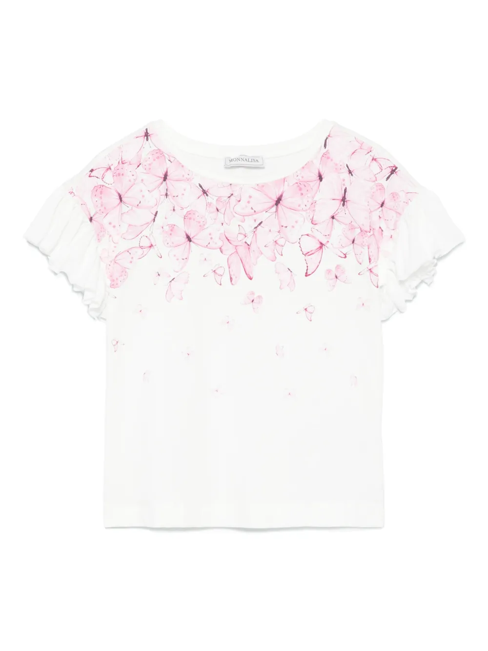 Monnalisa T-shirt met vlinderprint Wit