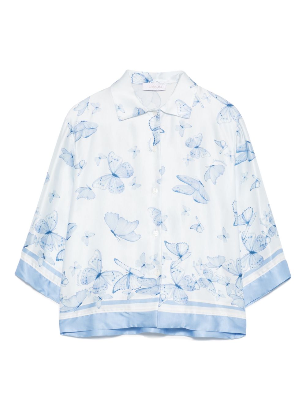 Monnalisa Shirt met vlinderprint Blauw