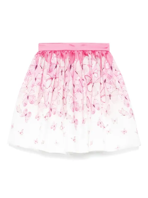 Monnalisa butterfly-print skirt