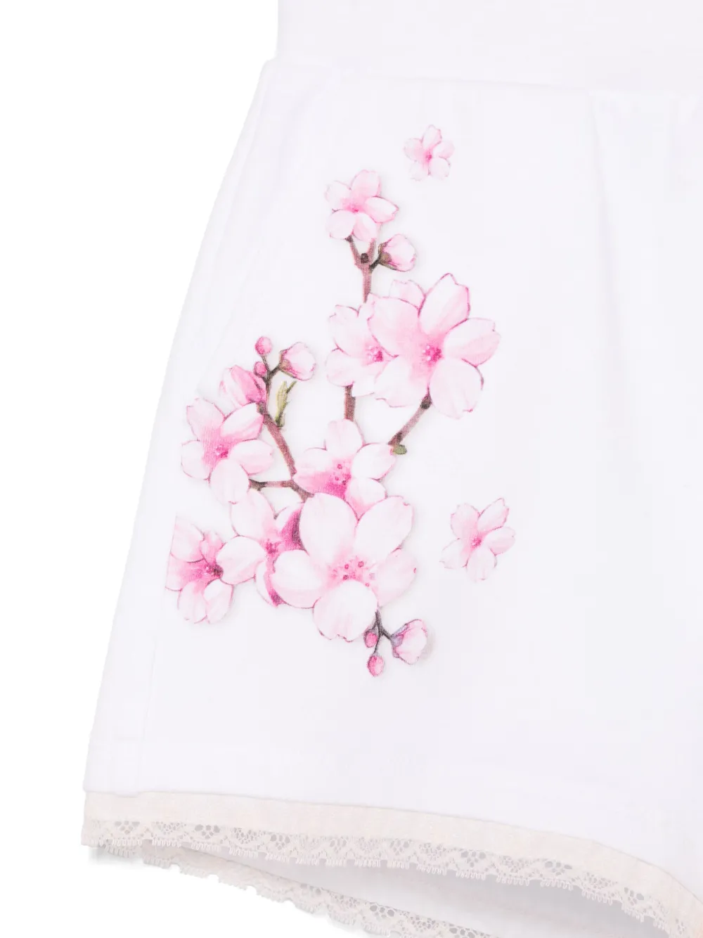Monnalisa Shorts met bloemenprint Wit