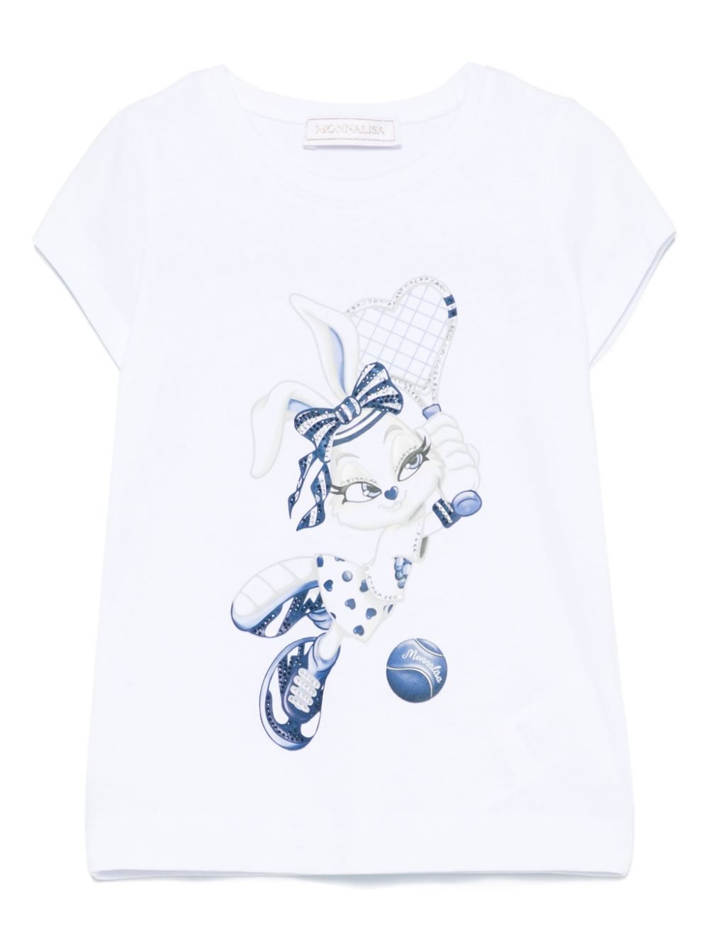 Monnalisa T-shirt met konijnprint Wit