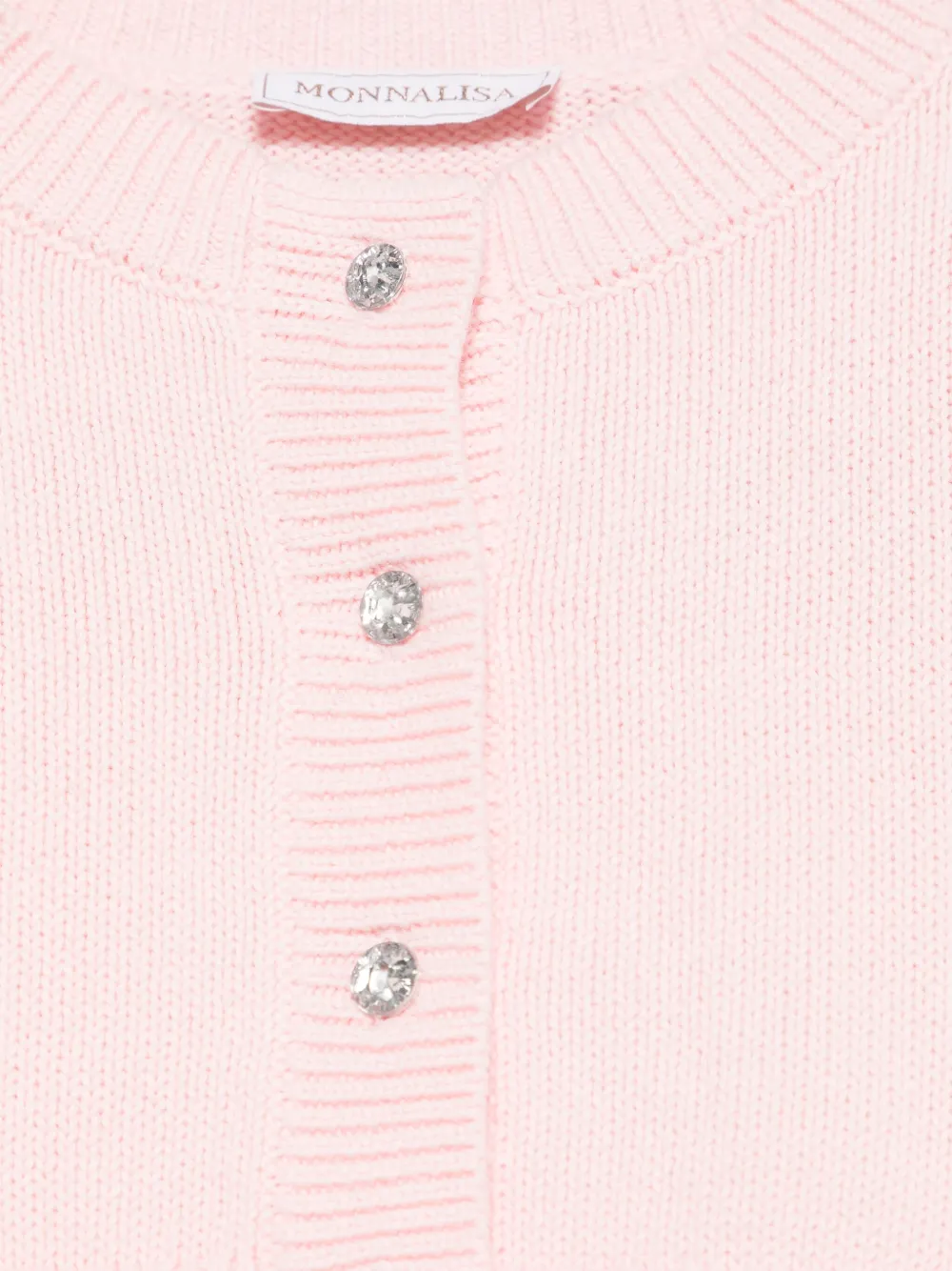 Monnalisa Ribgebreid vest Roze