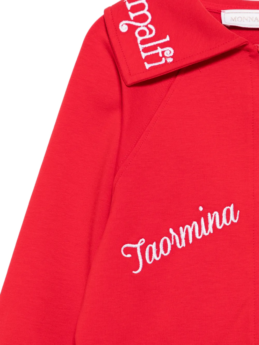 Monnalisa Sweater met borduurwerk Rood