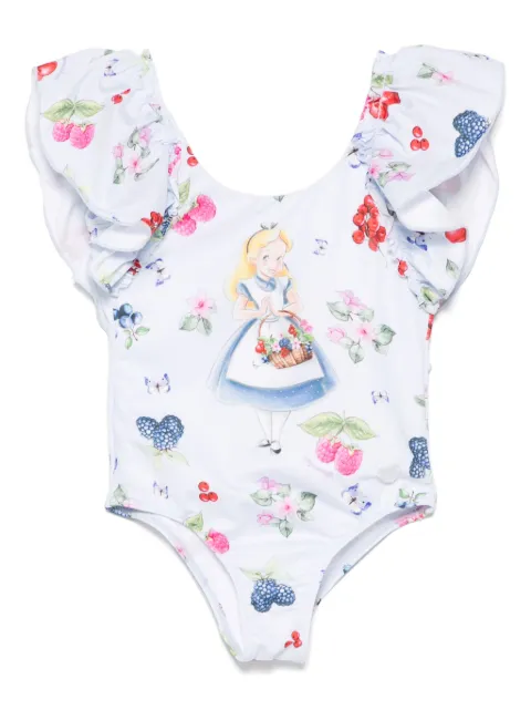 Monnalisa x Disney Alice-print swimsuit