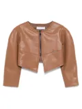 Monnalisa faux-leather jacket - Brown