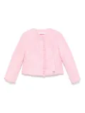 Monnalisa ruffled-trim puffer jacket - Pink