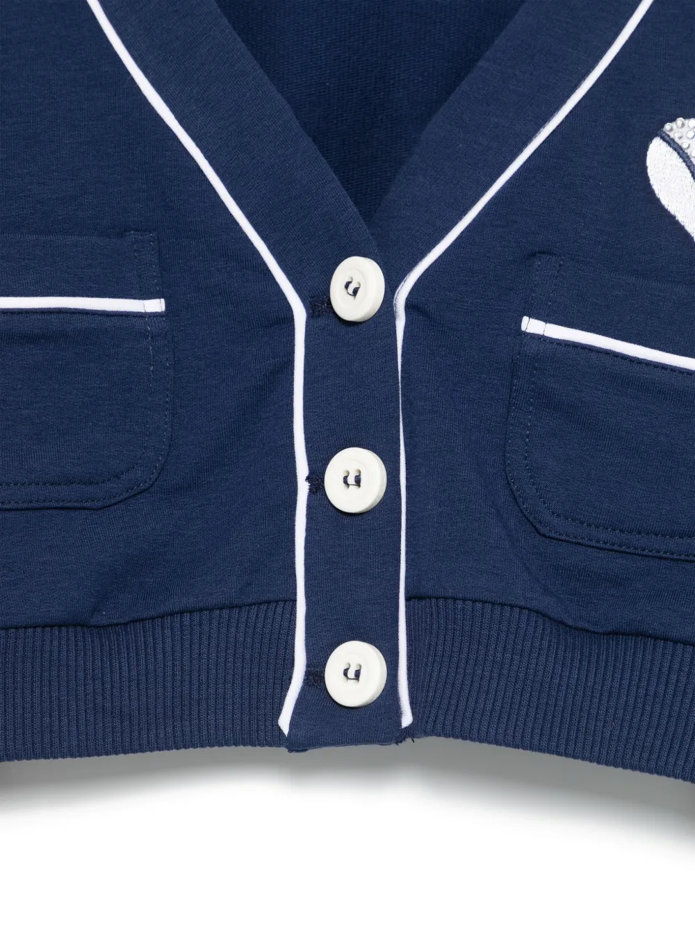 Monnalisa Trui met geborduurd hart Blauw