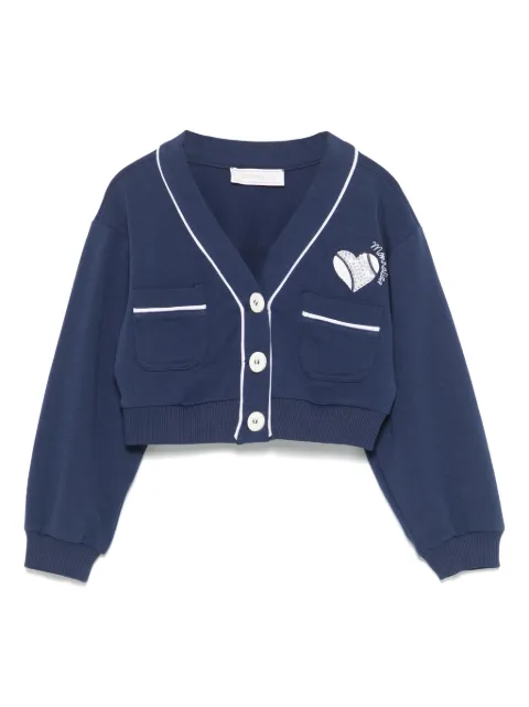 Monnalisa heart-embroidered sweatshirt