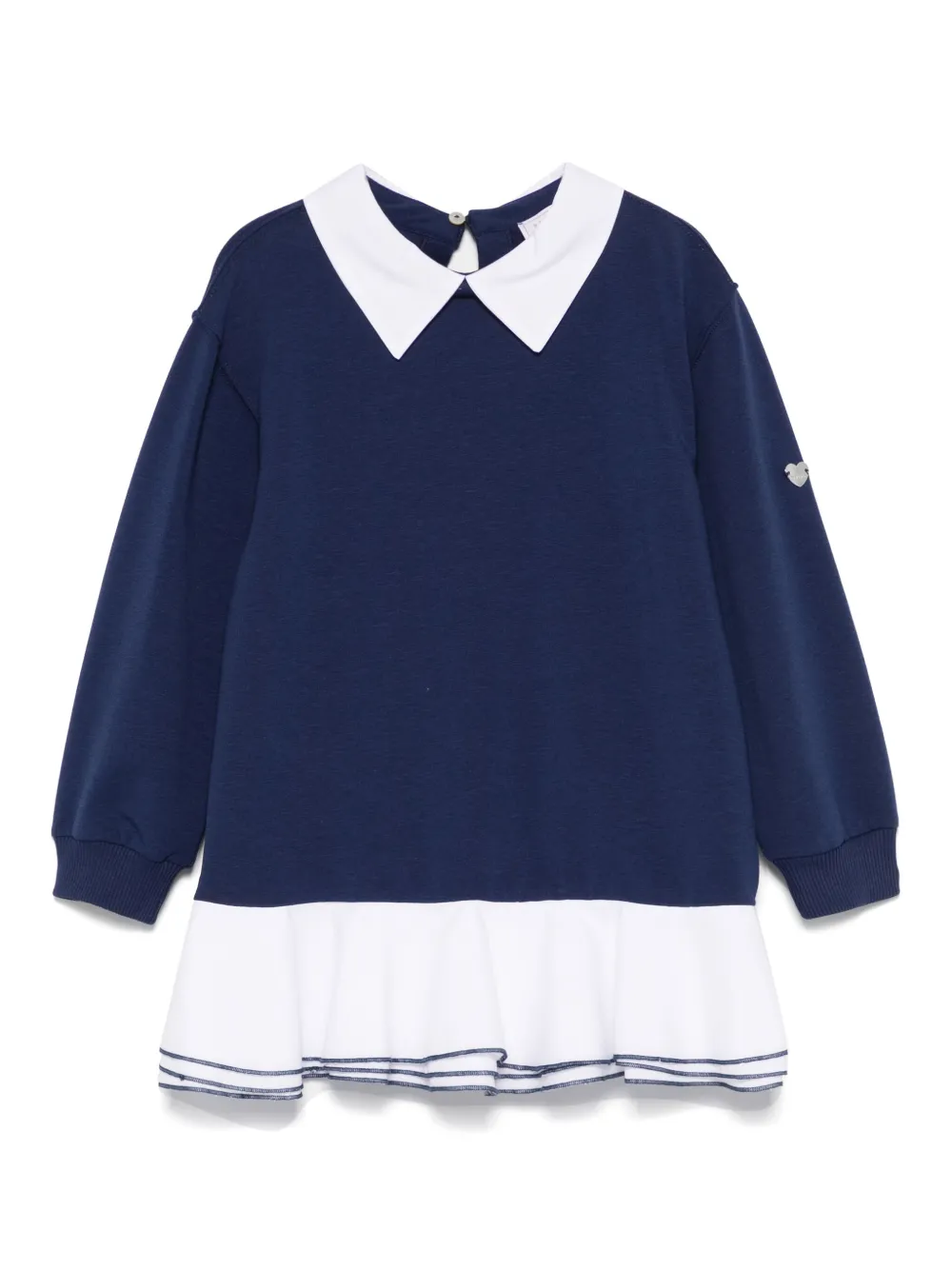 Monnalisa Jurk met contrasterende kraag Blauw