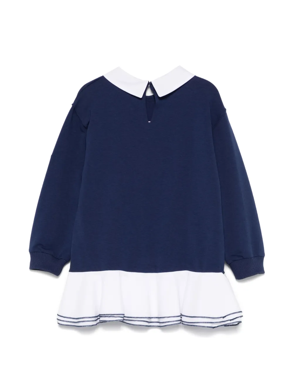 Monnalisa Jurk met contrasterende kraag Blauw