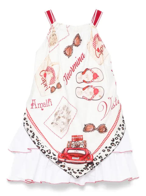 Monnalisa illustration-style print dress