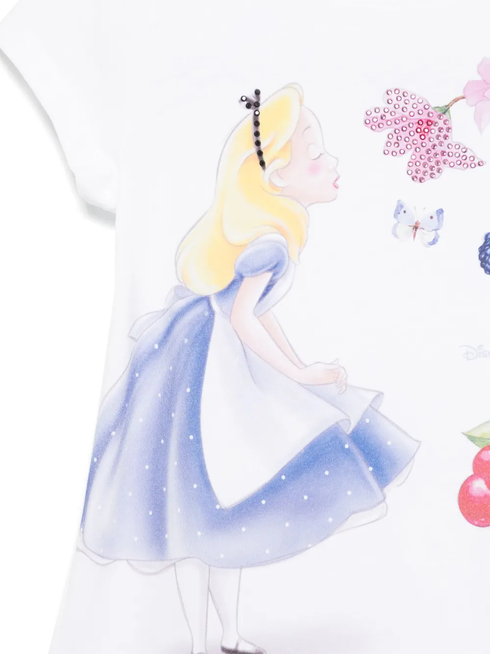 Monnalisa x Disney T-shirt met Alice-print Wit