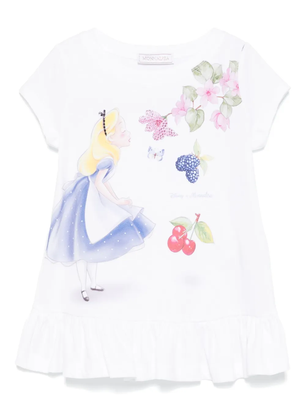 Monnalisa x Disney T-shirt met Alice-print Wit