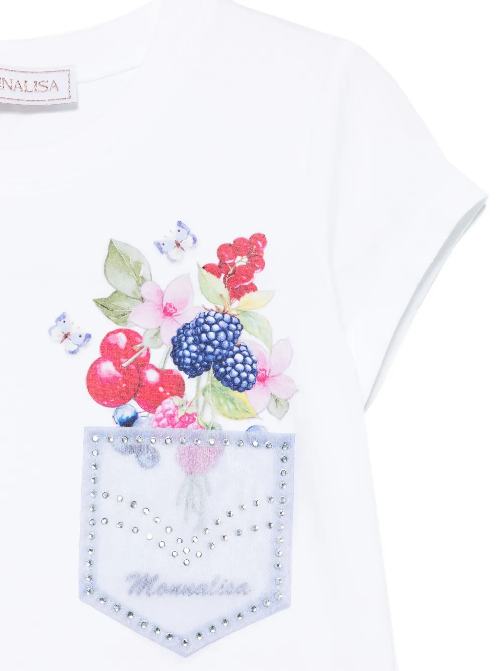 Monnalisa T-shirt met bloemenprint Wit