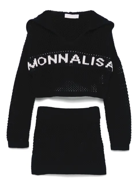 Monnalisa open-knit skirt set