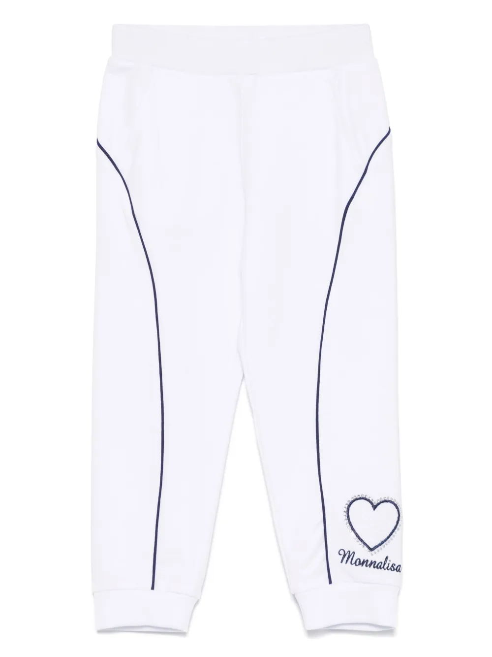 Monnalisa piped-trim track pants | White | Image 1