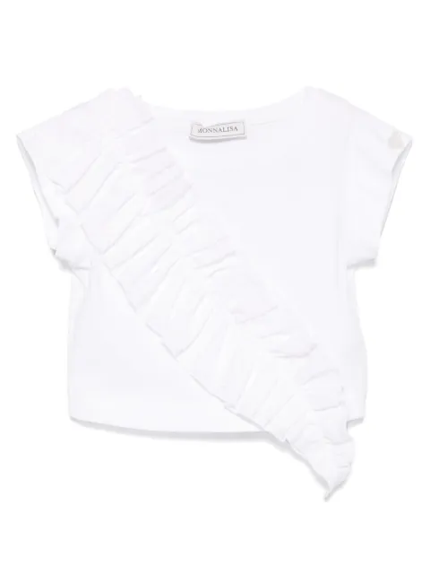 Monnalisa playera con aplique de volantes