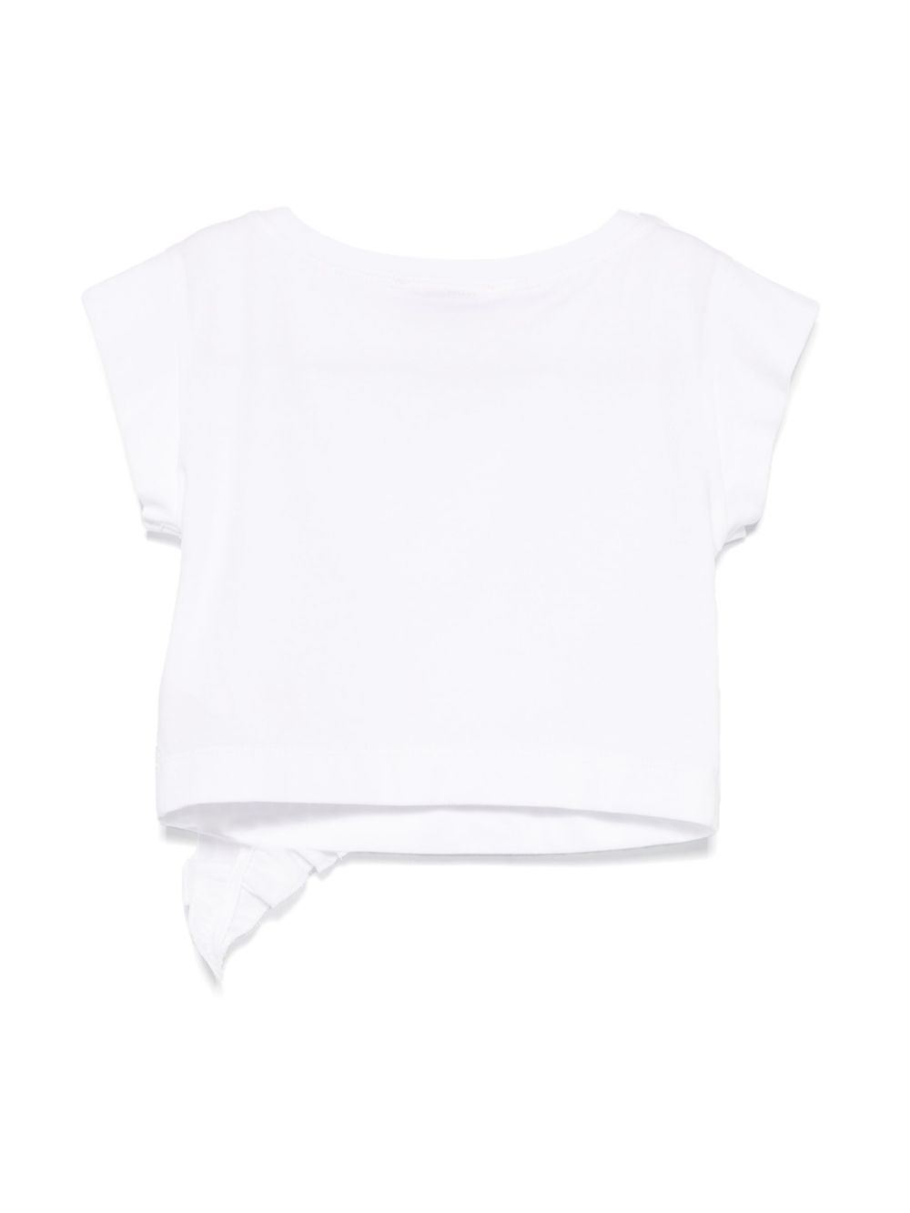 Monnalisa T-shirt met ruches en applicatie - Wit