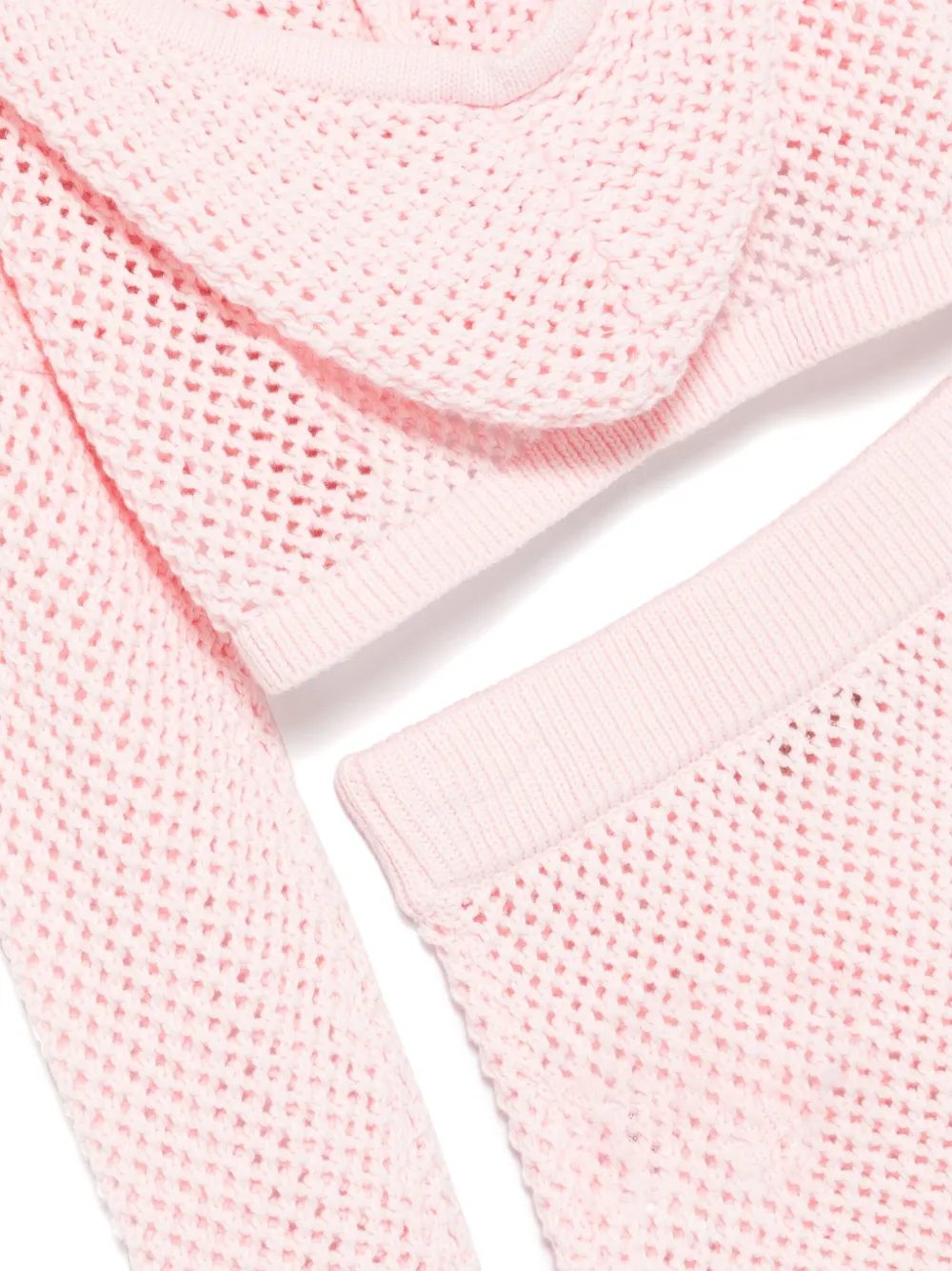 Monnalisa Opengebreide hoodie en rok Roze