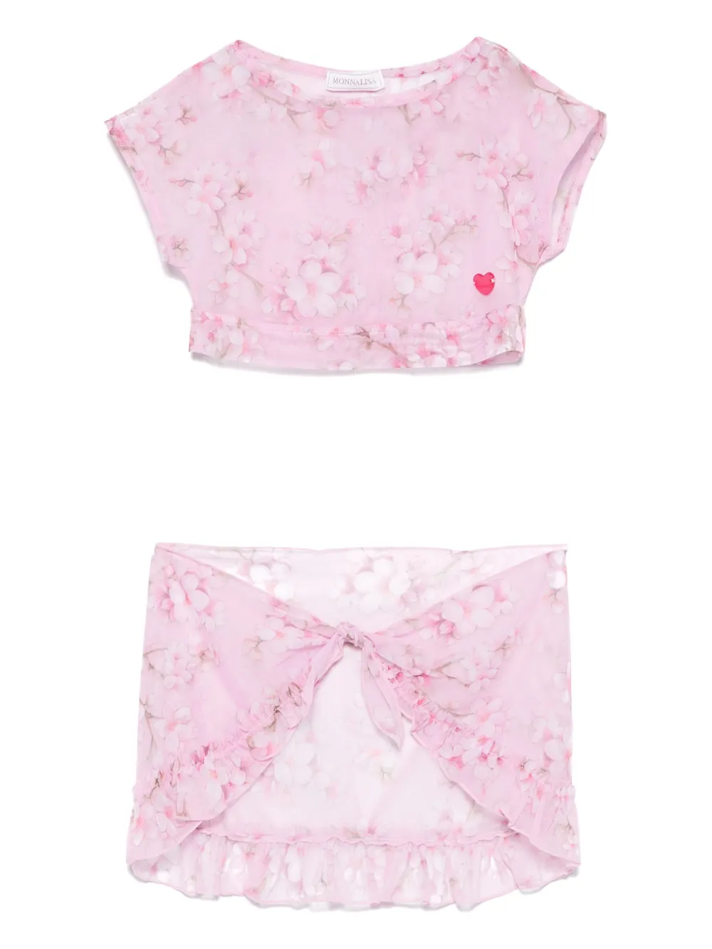 Monnalisa Kaftan-Set mit Blumen-Print | Rosa | Image 1