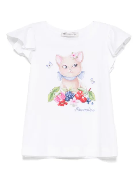 Monnalisa cat-print T-shirt