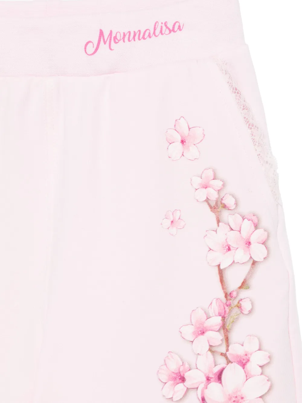 Monnalisa Trainingsbroek met bloemenprint Roze