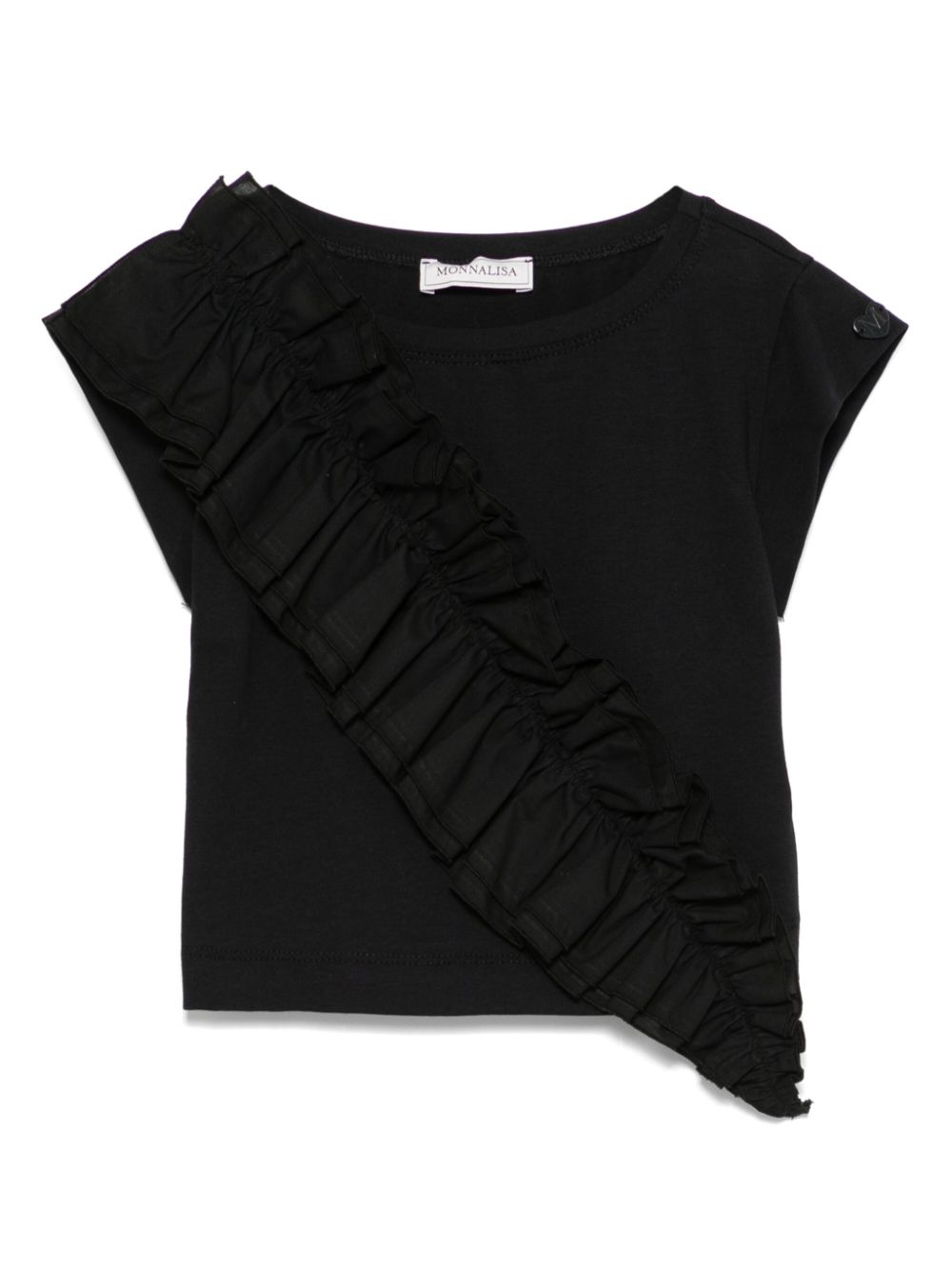 Monnalisa T-shirt met ruches Zwart