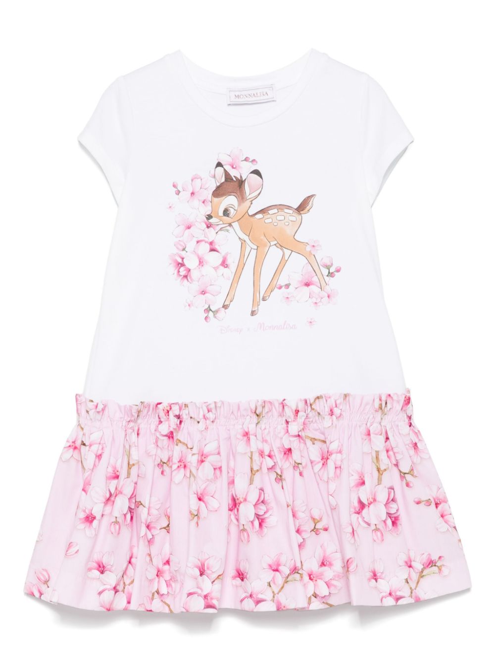 Monnalisa x Disney Bambi-print dress - White