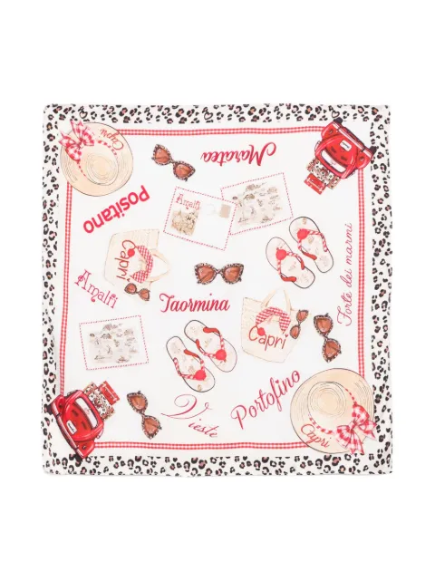 Monnalisa Sciarpa con stampa stile illustrazione