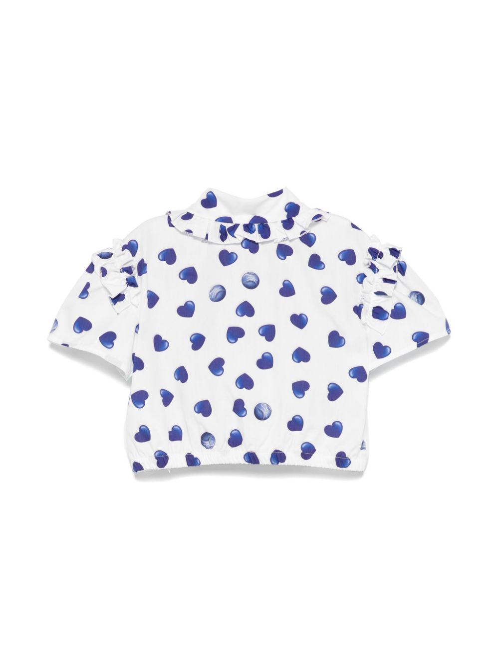 Monnalisa Shirt met hartprint - Wit