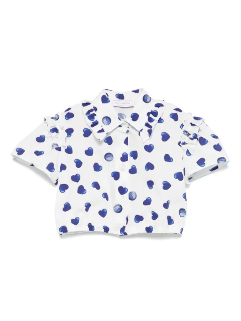 Monnalisa heart-print blouse