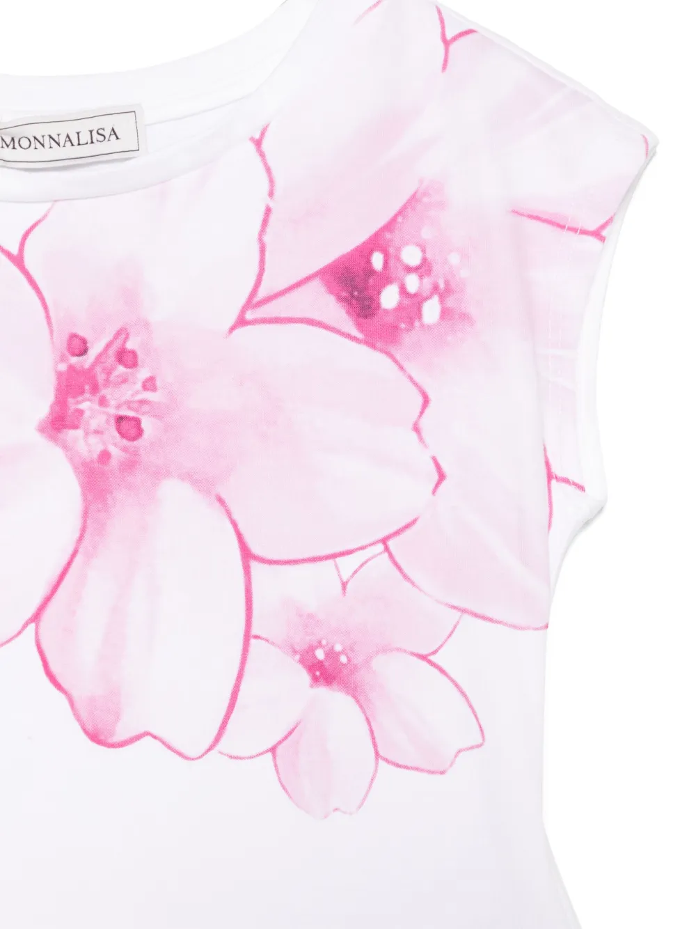 Monnalisa T-shirt met bloemenprint Wit