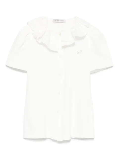 Monnalisa camisa con volantes en el cuello