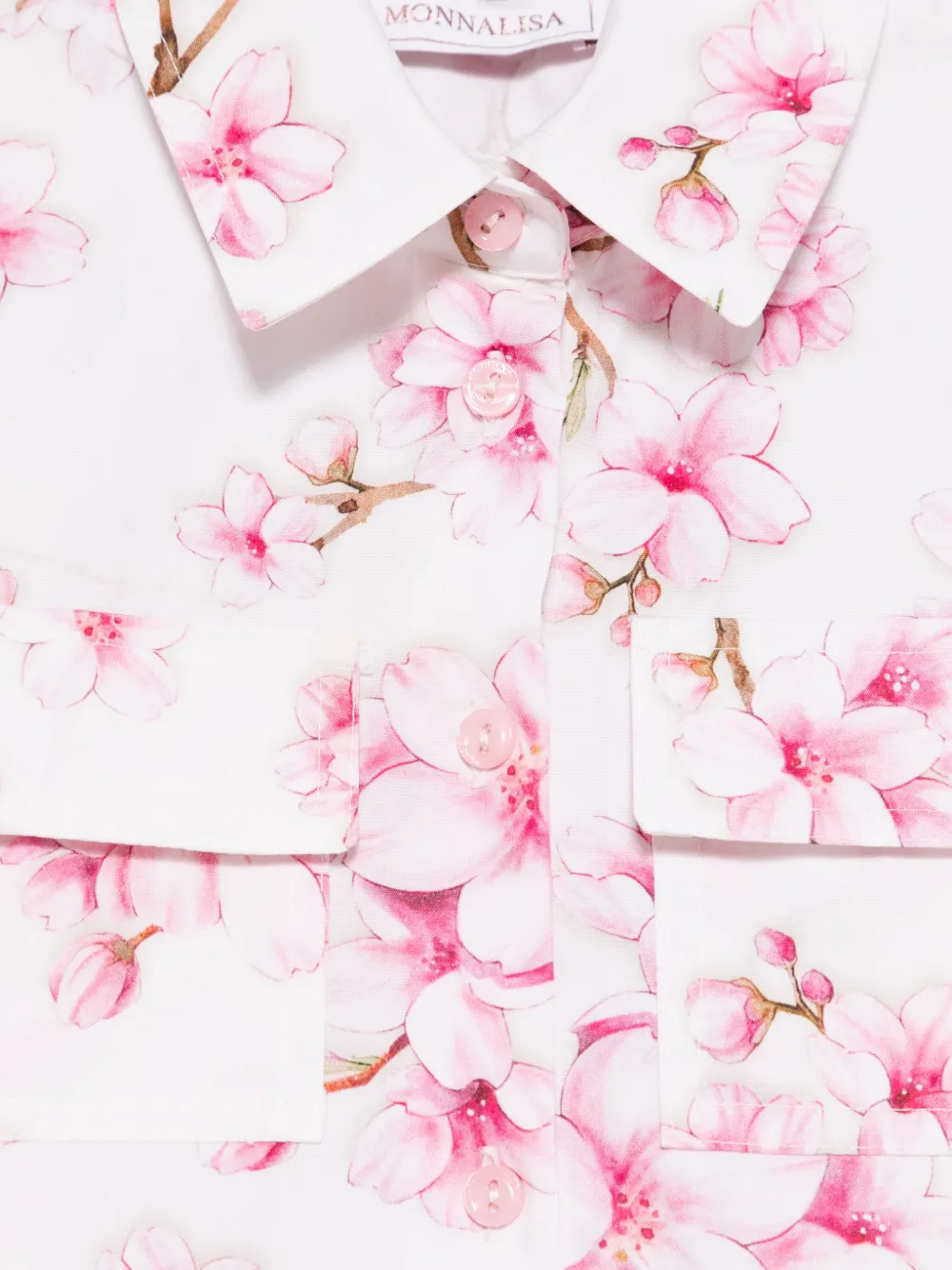 Monnalisa Shirt met bloemenprint Wit