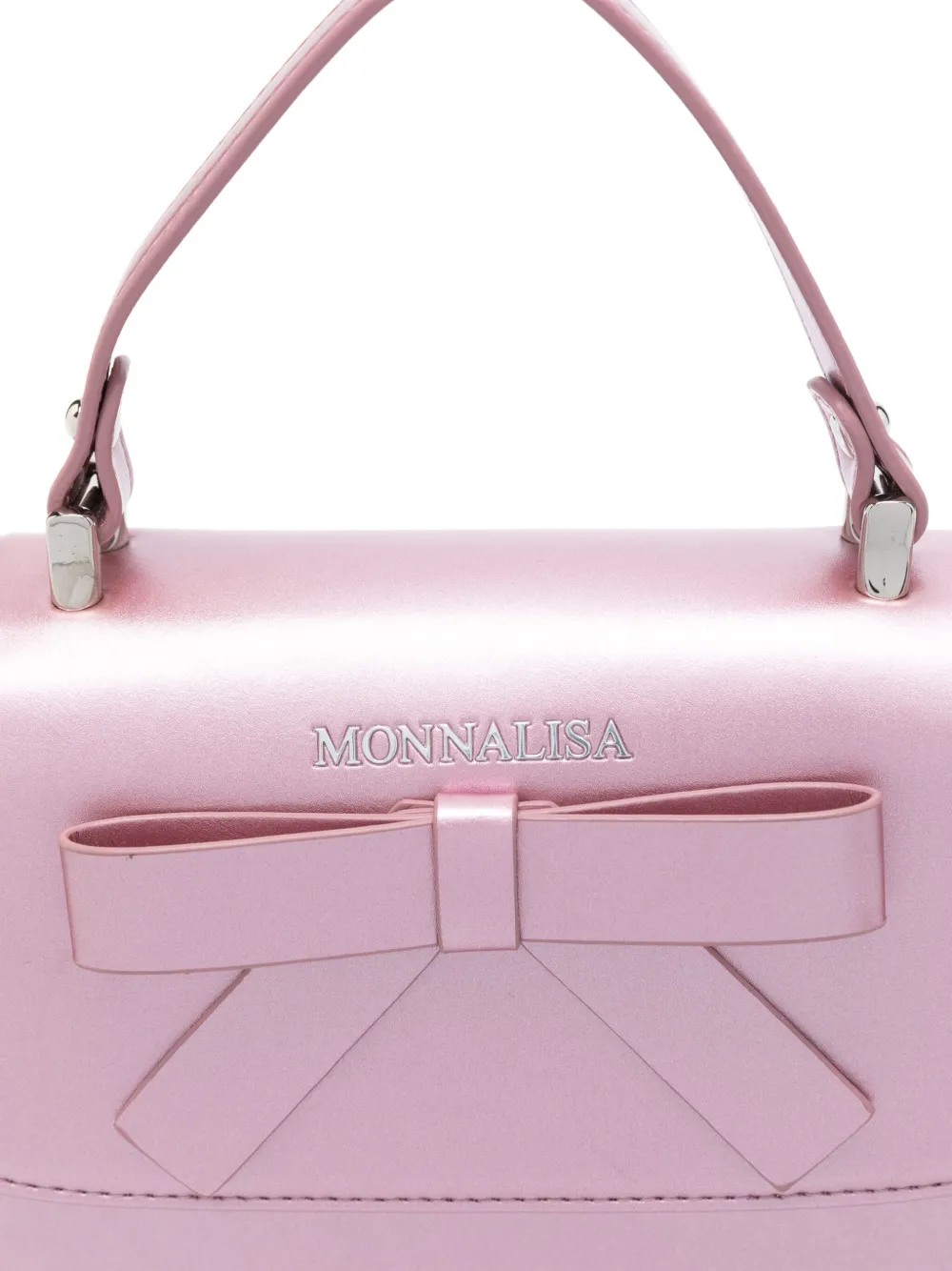 Shop Monnalisa Bow-detail Tote Bag In Pink